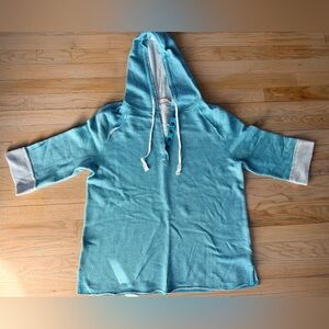 Soft Surroundings Hoodie Sweater Sweatshirt Aqua Blue size Large